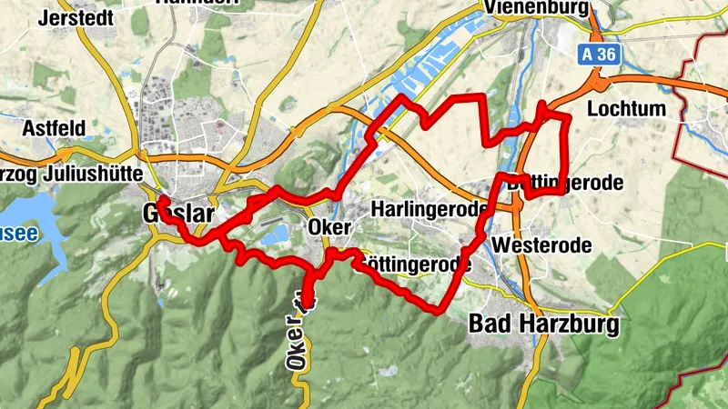Rundtour Goslar - Bettingerode - Oker - Goslar