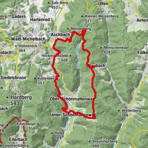 Rundweg: Aschbach-Raubach-Frankel-Säckenrain-Grube