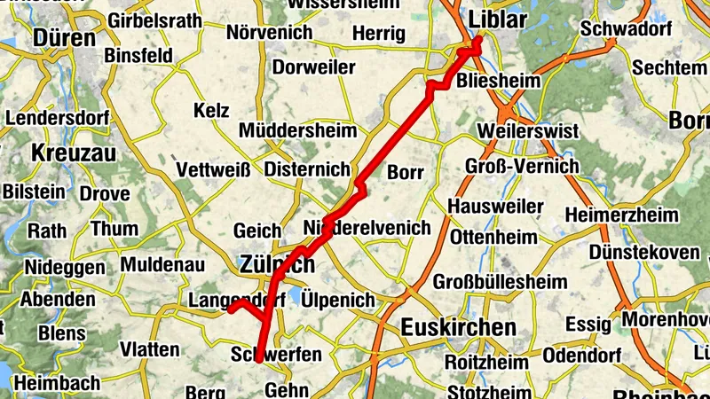 Agrippastraße Etappe 2: Erftstadt bis Zülpich