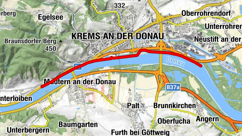 Kremser Rieden- und Wanderkarte – Wanderung 6: Donaupromenade