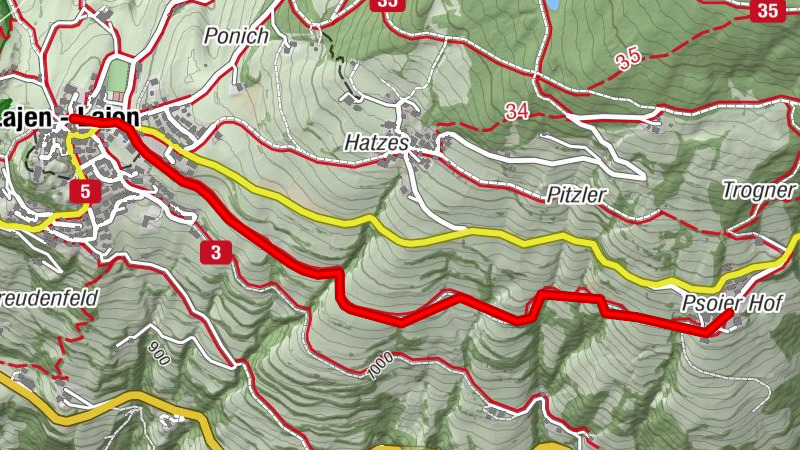 Mitterweg bis Tanirz und retour
