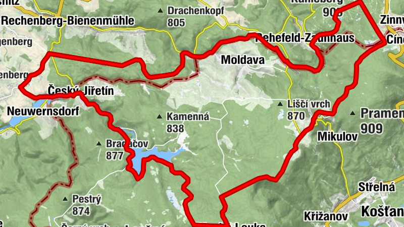 RR ERZ T07 To the Rauschenbach and Fláje dams