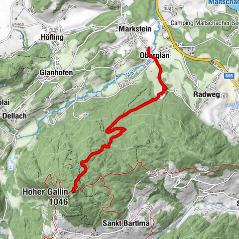 Wanderung Hoher Gallin lt. Feldkirchner Stadtplan Weg Nr. 4
