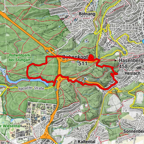 Heslacher Wasserfälle - Pfaffensee - Birkenkopf Stuttgart, Baden-Württemberg