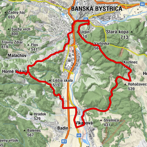 Horne Prsany - Vlkanova - Kozlinec - Vartovka - Banska Bystrica