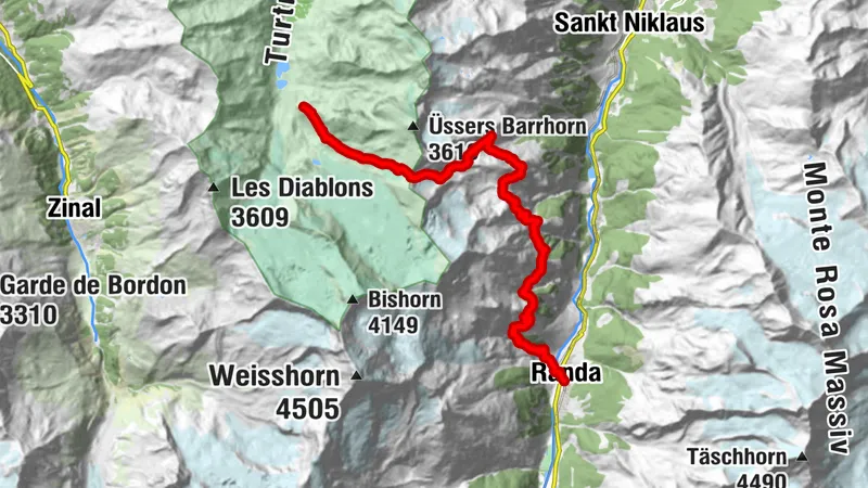 Via Valais Turtmann hut - Randa (Stage 7)