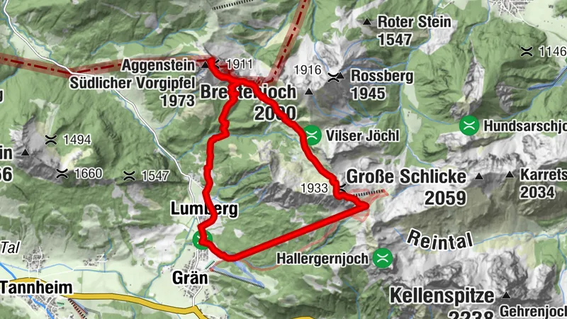 Do schroniska Bad Kissinger Hütte przez Gräner Höhenweg