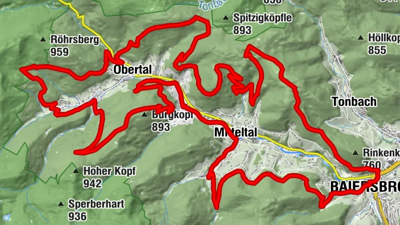 Baiersbronn T8 Steep Slopes route - Shortcut Höllrain-Höll