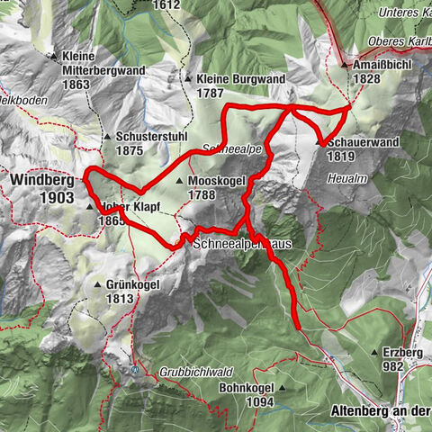 "Schneealpe" - "Windberg 1903m" Rundkurs