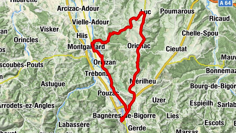 Cycling route: the slopes of Orignac
