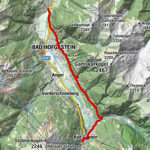 Bahnhof Bad Hofgastein nach Bahnhof Bad Gastein