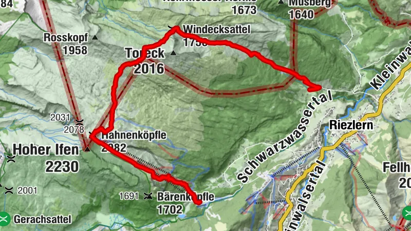 Mountain route over the Gottesacker plateau