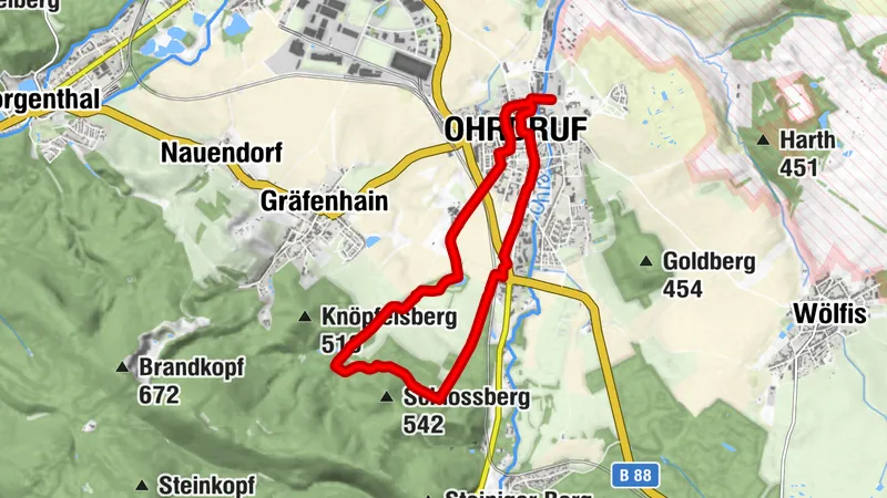 Circular hiking route – "City and countryside route" – Ohrdruf - Thuringian Forest