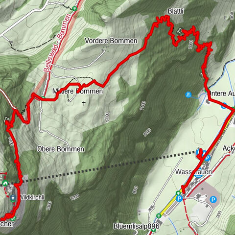 Wasserauen - Bommenalp - Aescher - Wildkirchli - Bergstation Ebenalp - Wasserauen