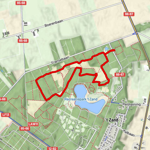 Wandelroute blauw 3,5km het Zand in Alphen
